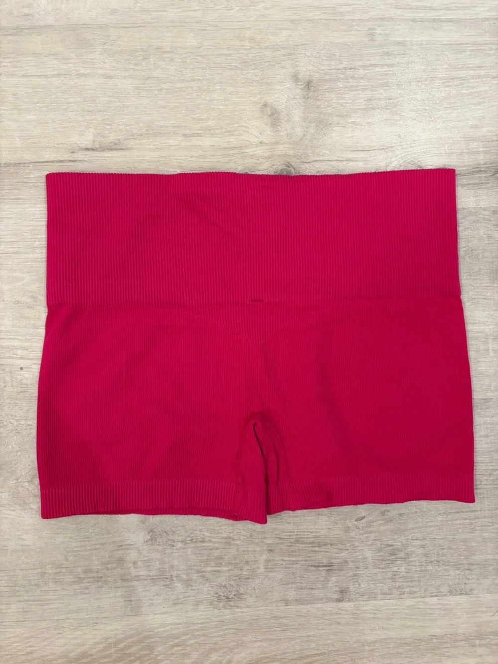 Savage X Fenty Ribbed Hot Pink High-Waist Bike Shorts - Picture 3 of 3